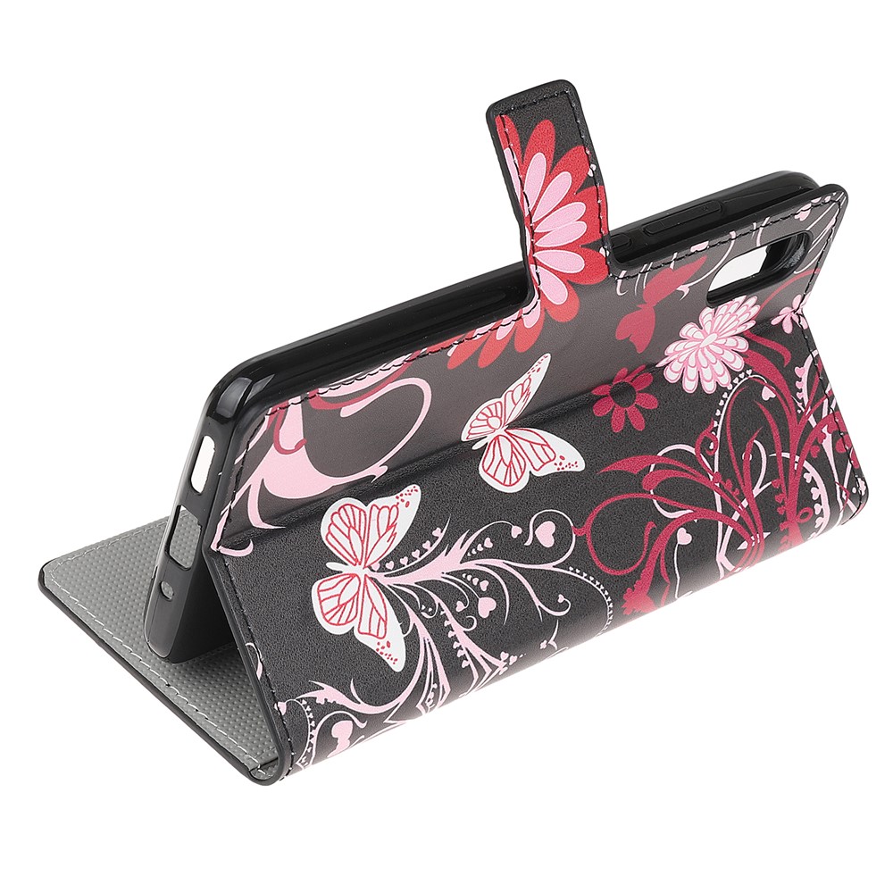 Pattern Printing Magnetic Leather Stand Case for Xiaomi Redmi 9A - Butterfly and Flowers-4