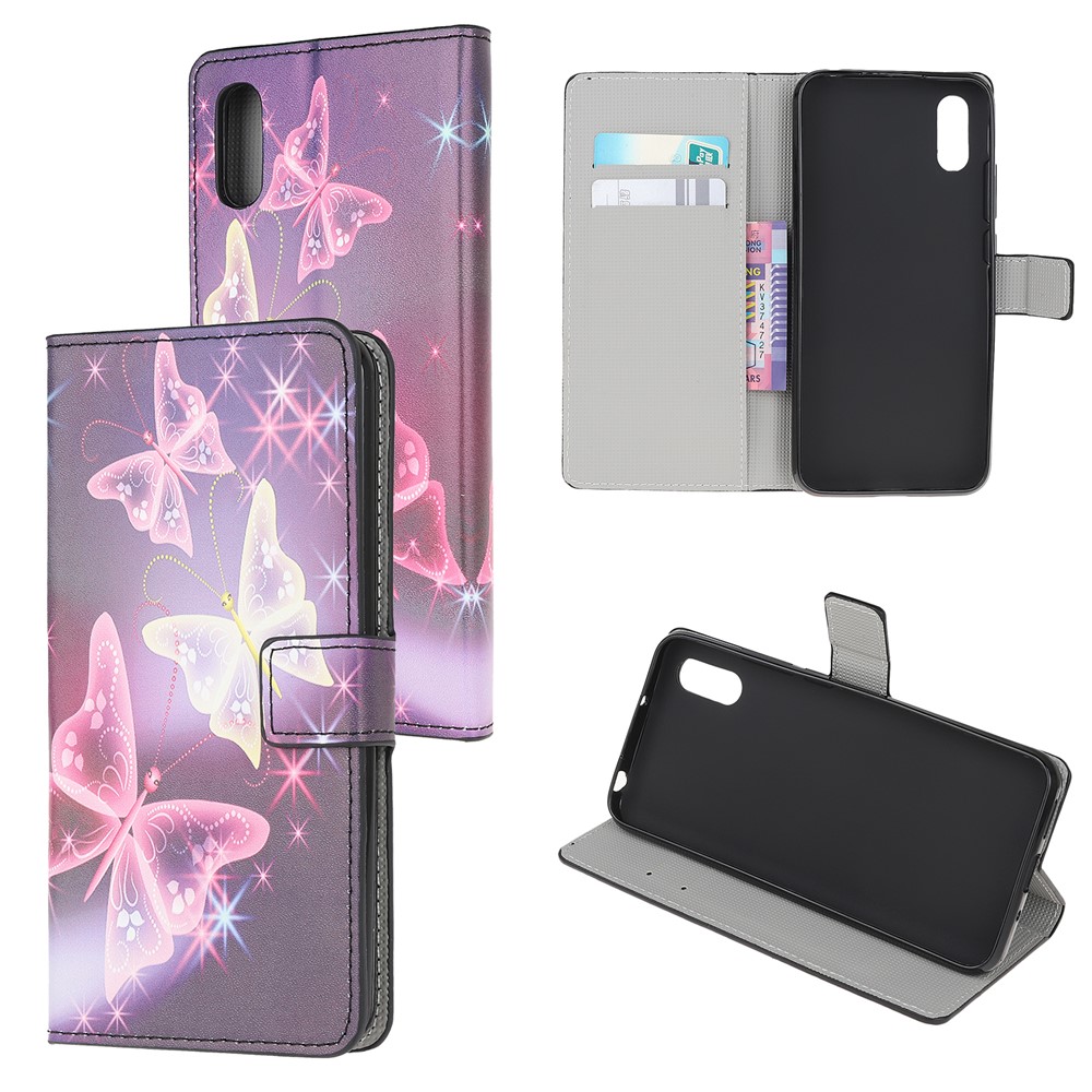 Pattern Printing Magnetic Leather Stand Case for Xiaomi Redmi 9A - Vivid Butterfly-1