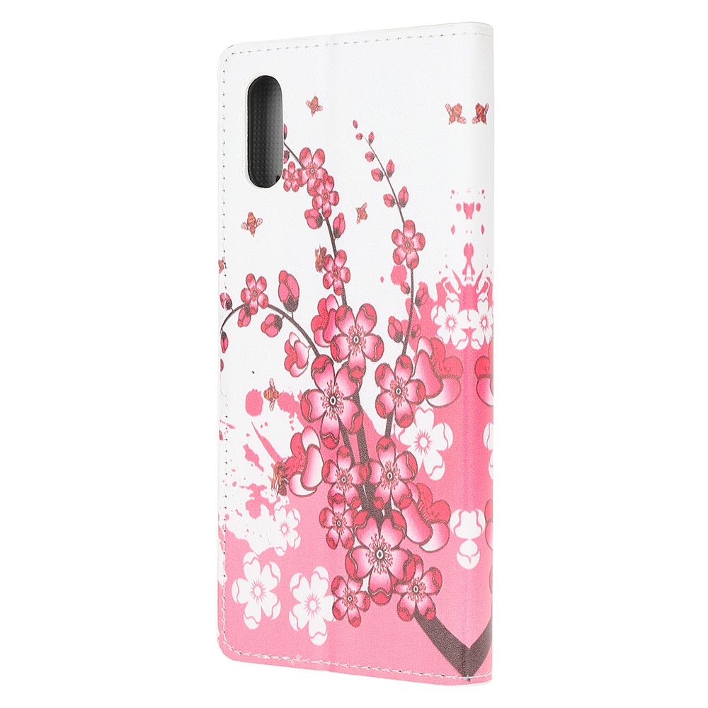 Pattern Printing Magnetic Leather Stand Case for Xiaomi Redmi 9A - Plum Blossom-3