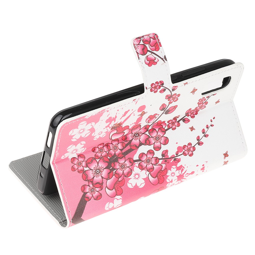 Pattern Printing Magnetic Leather Stand Case for Xiaomi Redmi 9A - Plum Blossom-4