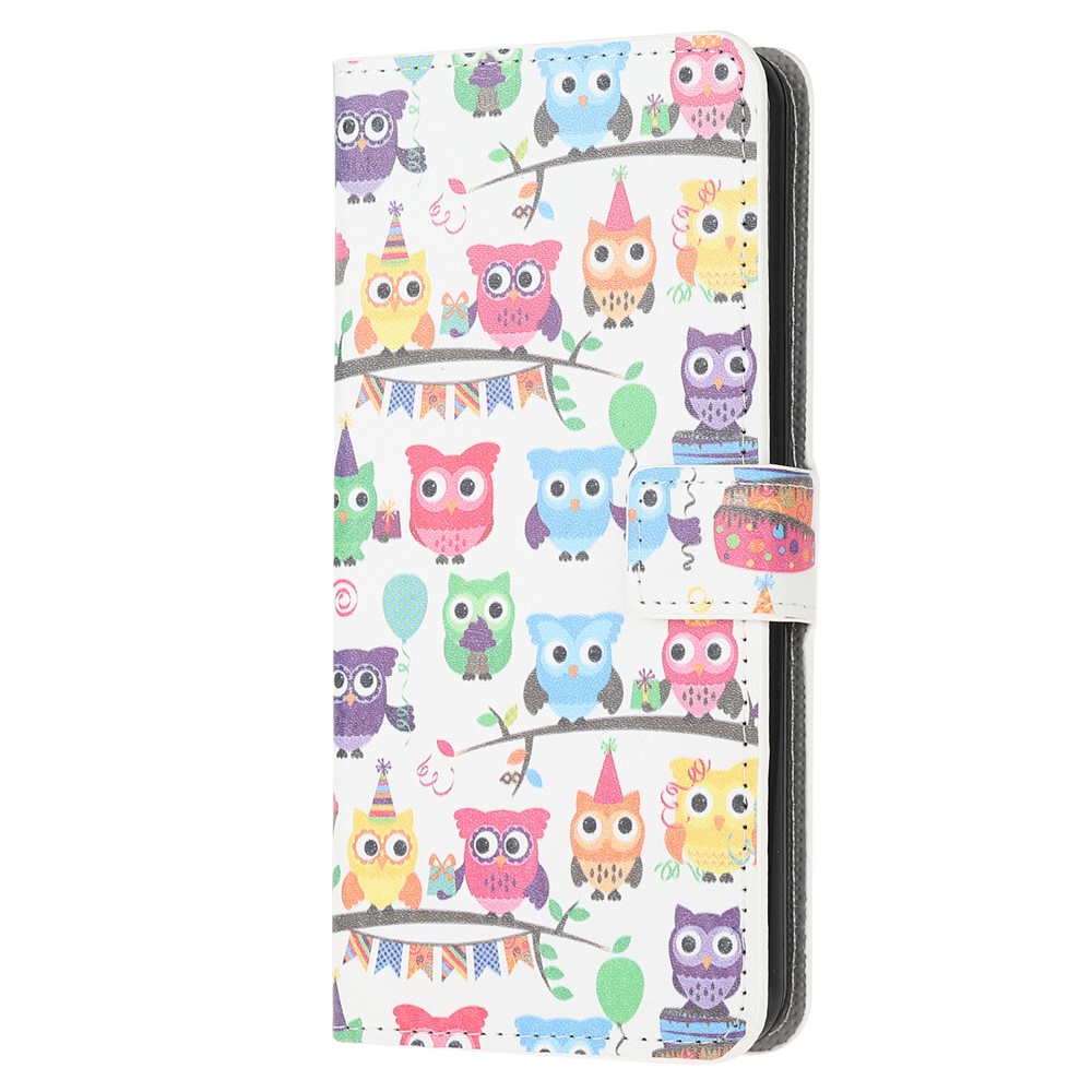 Pattern Printing Magnetic Leather Stand Case for Xiaomi Redmi 9A - Multiple Owls-2