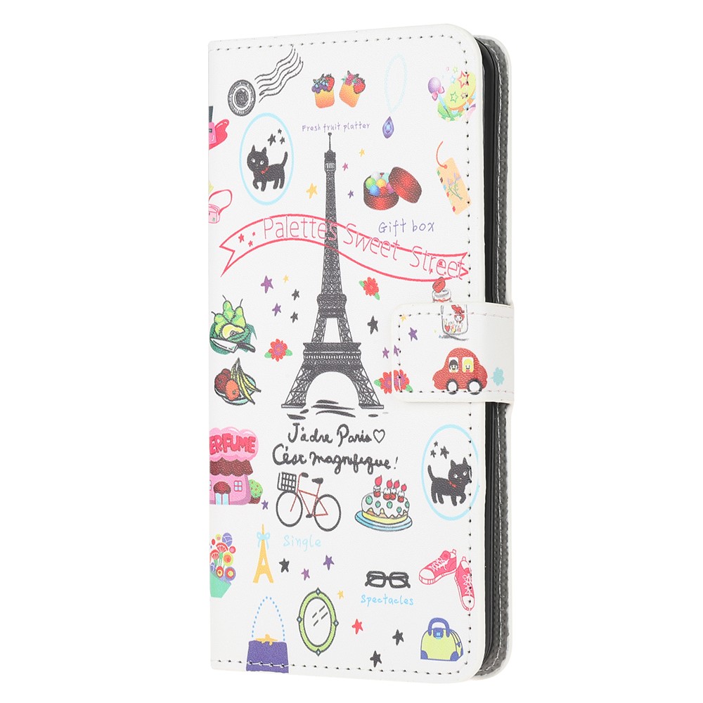 Pattern Printing Magnetic Leather Stand Case for Xiaomi Redmi 9A - Eiffel Tower-2