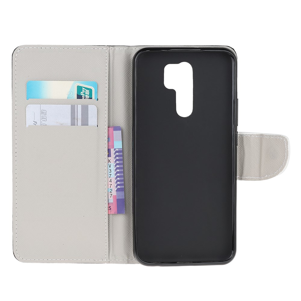 Cross Texture Patterned Wallet Leather Stand Mobile Phone Cover Case for Xiaomi Redmi 9 - Don't Touch My Phone-6