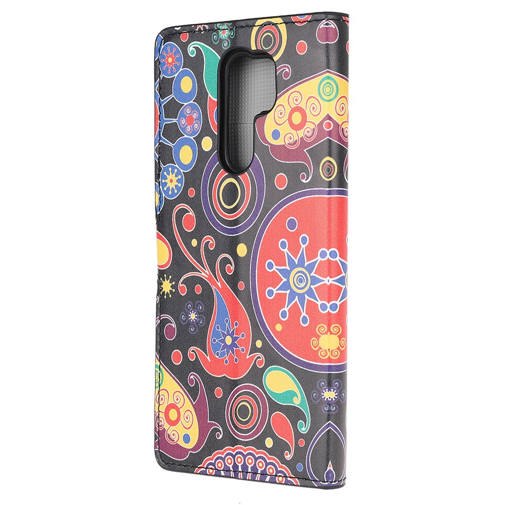 Pattern Printing Leather Wallet Case for Xiaomi Redmi 9 - Paisley Flowers-3