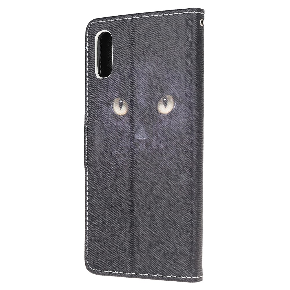 Pattern Printing Cross Texture Leather Wallet Case for Xiaomi Redmi 9A - Cat Eyes-3