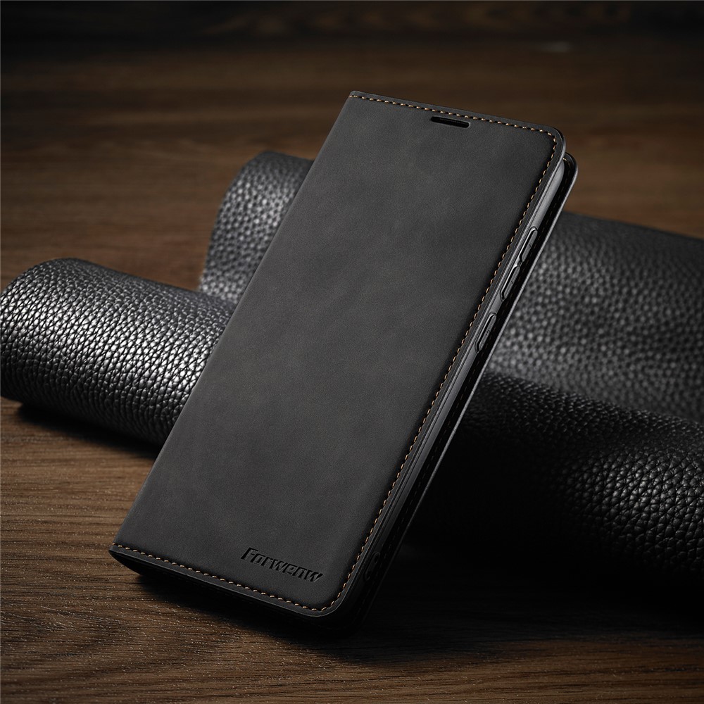 FORWENW Fantasy Series Silky Touch Leather Case for Xiaomi Redmi Note 9 / Redmi 10X 4G - Black-7