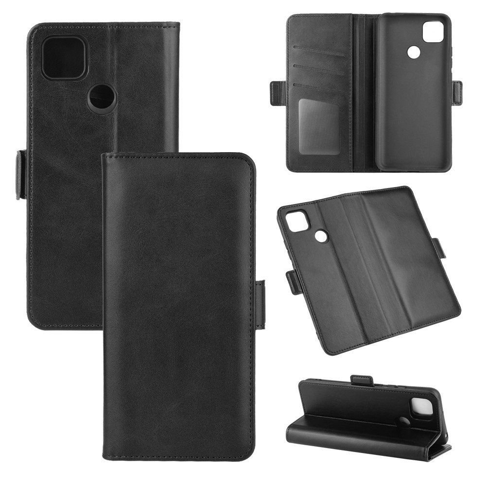 Magnet Closure Leather Wallet Stand Phone Case Cover for i Xiaomi Redmi 9C - Black-1