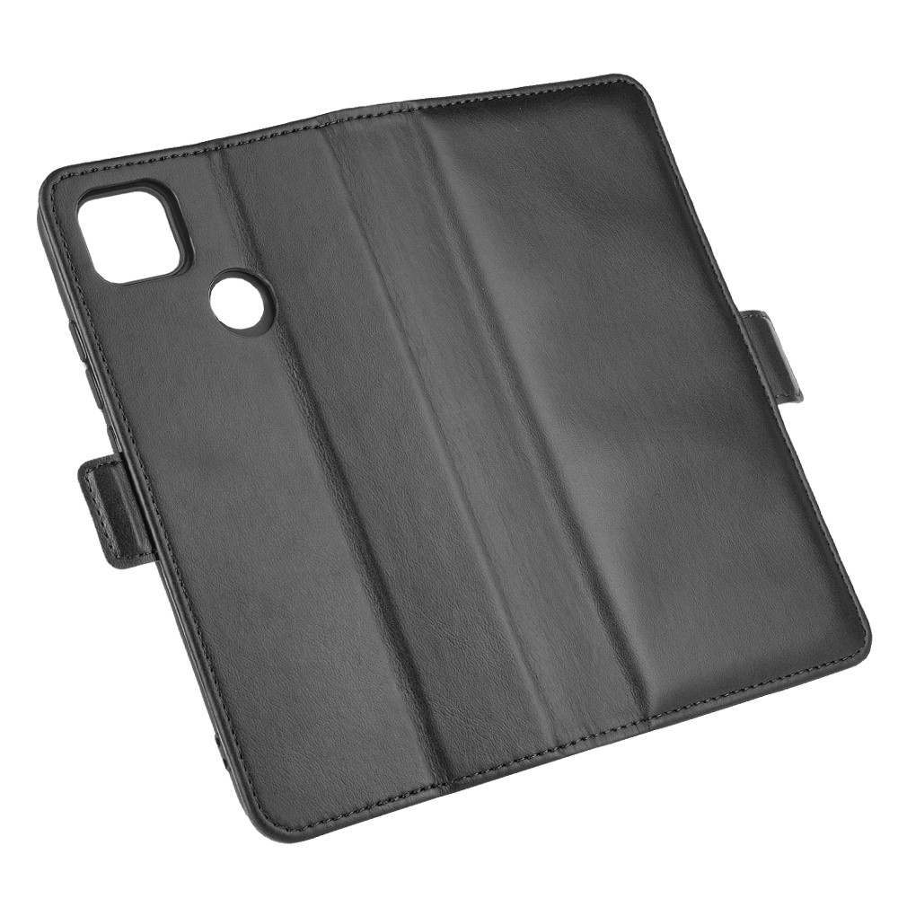 Maigneur Clôture en Cuir Portefeuille Support de Téléphone Couvercle Pour Xiaomi Redmi 9c / 9c NFC - le Noir