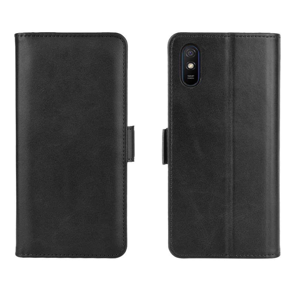 Magnet Closure Leather Wallet Stand Phone Case Cover for Xiaomi Redmi 9A - Black-7