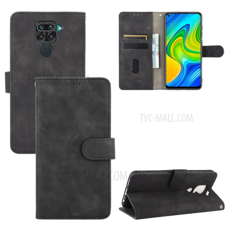 Skin-touch Wallet Stand Leather Flip Shell for Xiaomi Redmi Note 9S/Note 9 Pro/9 Pro Max - Blue-1