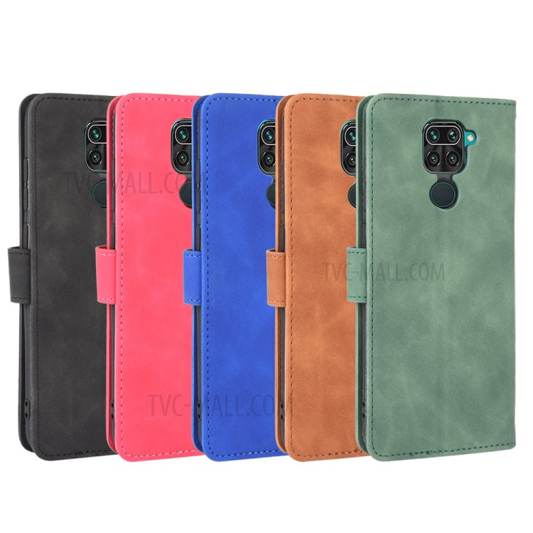 Skin-touch Wallet Stand Leather Flip Shell for Xiaomi Redmi Note 9S/Note 9 Pro/9 Pro Max - Blue-12