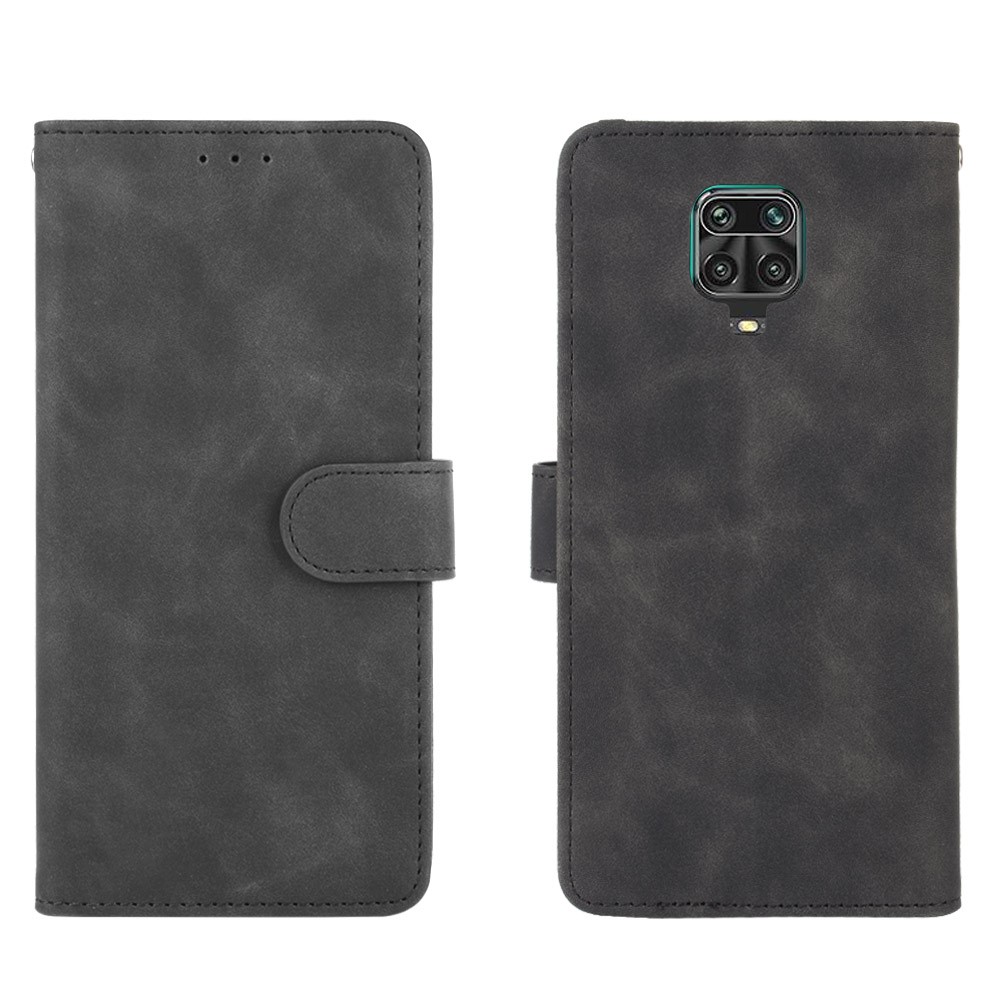 Skin-touch Wallet Stand Leather Flip Shell for Xiaomi Redmi Note 9S/Note 9 Pro/9 Pro Max - Black-7