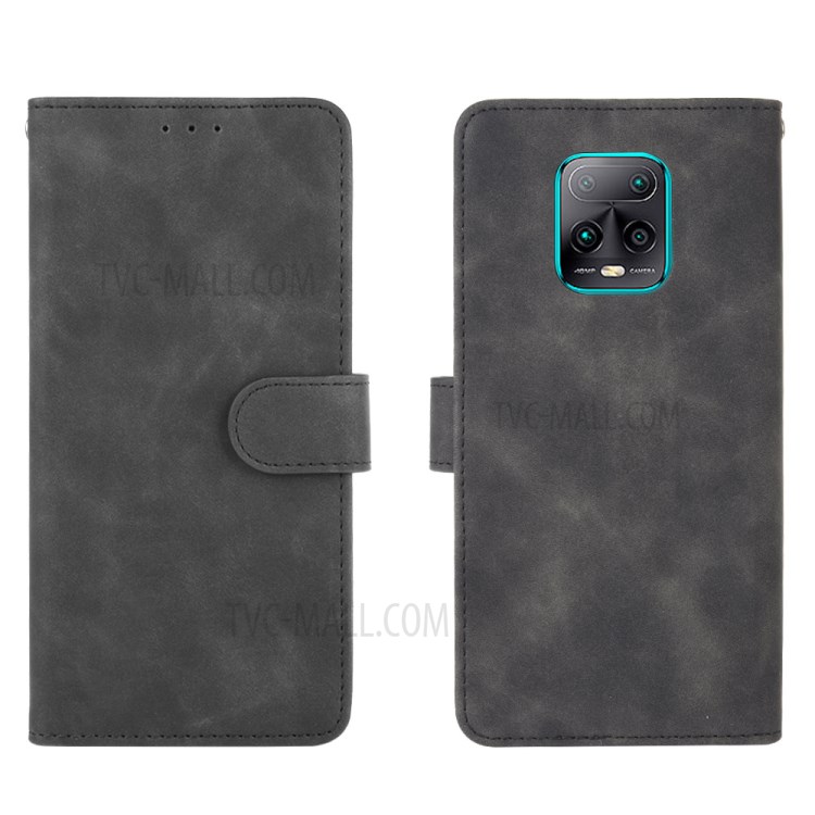 Skin-touch Wallet Stand Leather Flip Shell for Xiaomi Redmi 10X 5G / Redmi 10X Pro 5G - Black-7