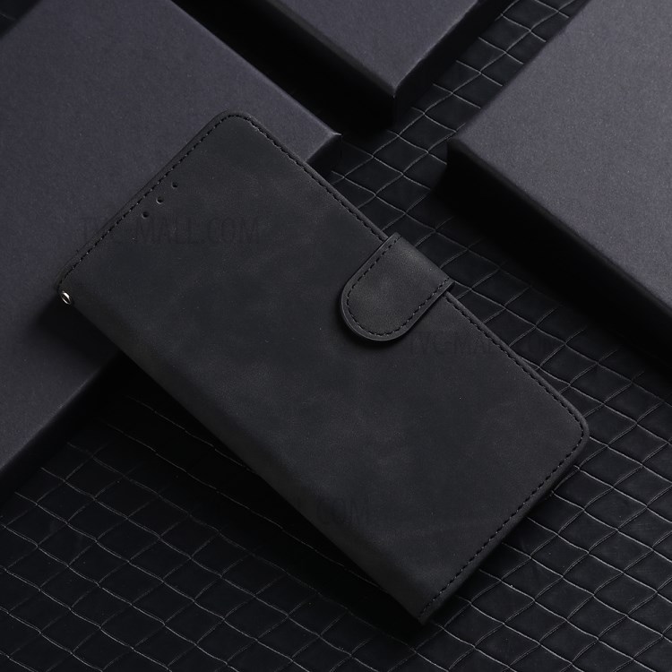 Skin-touch Wallet Stand Leather Flip Shell for Xiaomi Redmi 10X 5G / Redmi 10X Pro 5G - Black-8