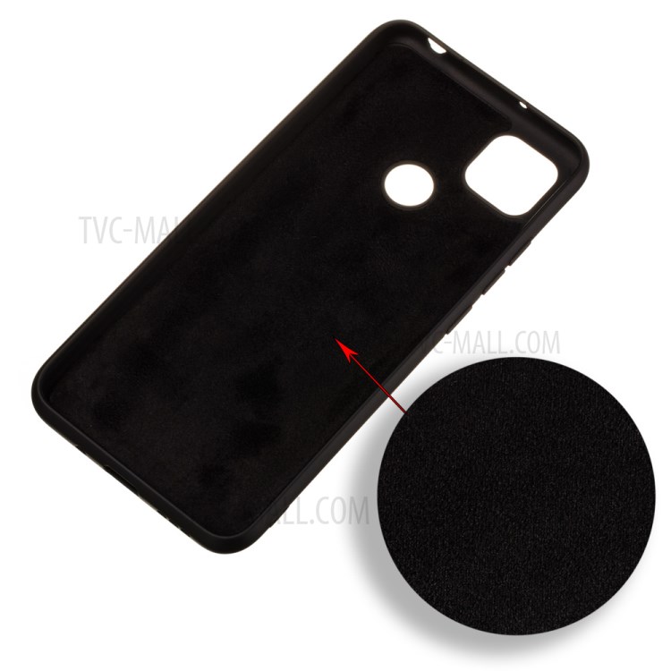 Cas de Couverture de Téléphone en Silicone Liquide Pour Xiaomi Redmi 9c / 9c NFC - le Noir