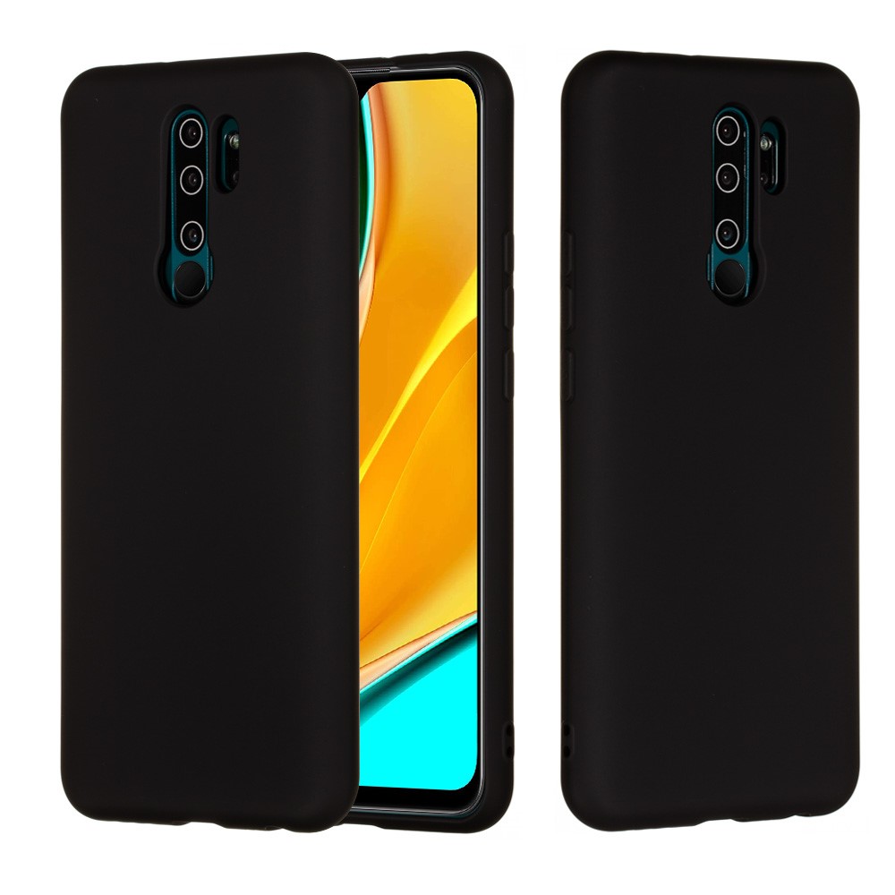 Liquid Silicone Phone Cover Case for Xiaomi Redmi 9 - Black-2