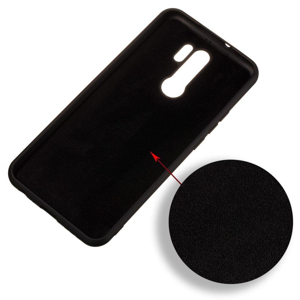 Liquid Silicone Phone Cover Case for Xiaomi Redmi 9 - Black-3