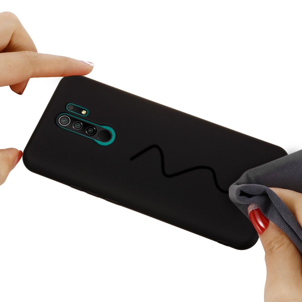 Liquid Silicone Phone Cover Case for Xiaomi Redmi 9 - Black-5