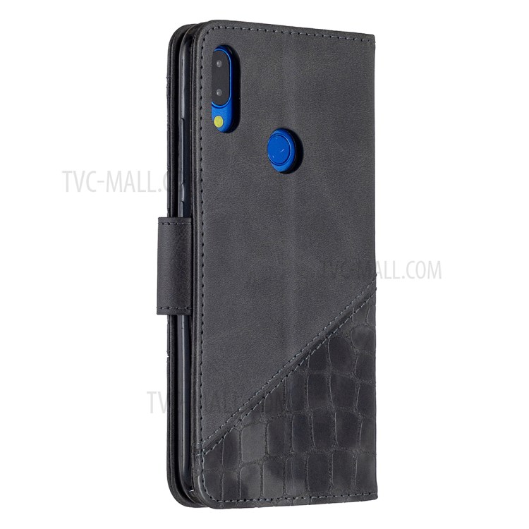 Crocodile Couleur Assortie Cuir Texture Coquille De Téléphone Mobile Pour Xiaomi Redmi Note 7 - Noir-3