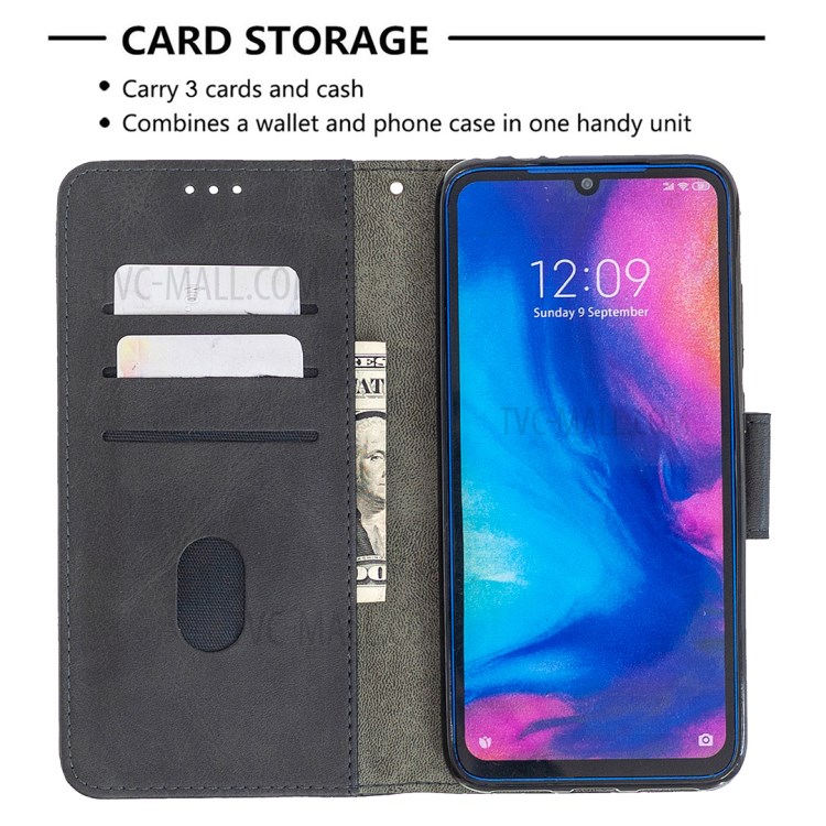 Crocodile Couleur Assortie Cuir Texture Coquille De Téléphone Mobile Pour Xiaomi Redmi Note 7 - Noir-6