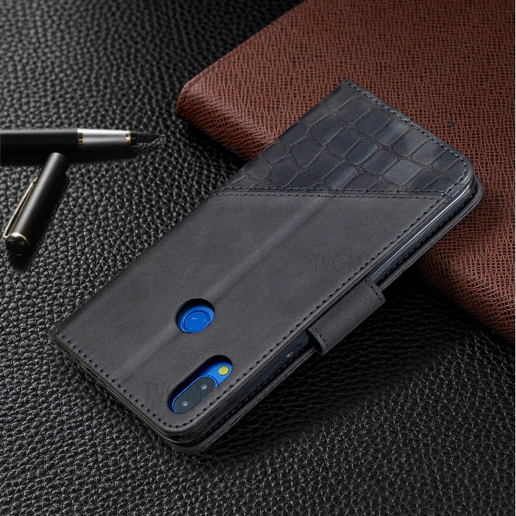 Crocodile Couleur Assortie Cuir Texture Coquille De Téléphone Mobile Pour Xiaomi Redmi Note 7 - Noir-8