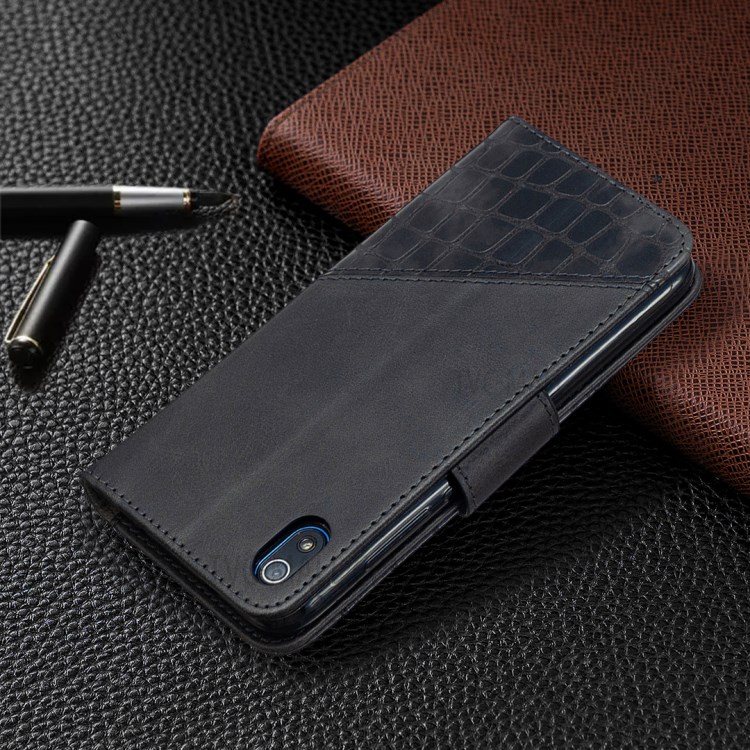 Crocodile Skin Assorted Color Leather Protective Cover for Xiaomi Redmi 7A - Black-8