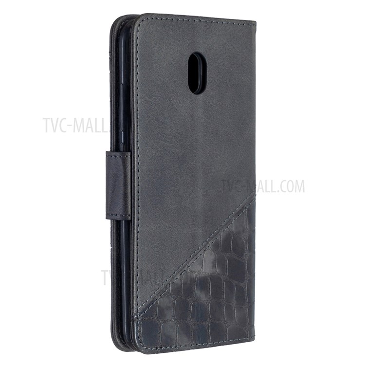 Crocodile Skin Assorted Color Leather Wallet Phone Cover for Xiaomi Redmi 8A - Black-3