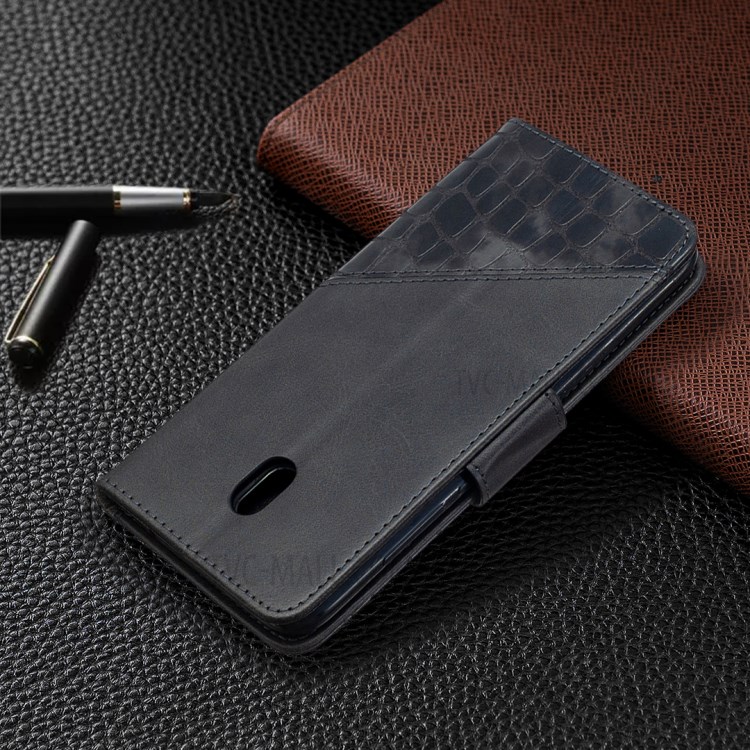 Crocodile Skin Assorted Color Leather Wallet Phone Cover for Xiaomi Redmi 8A - Black-8