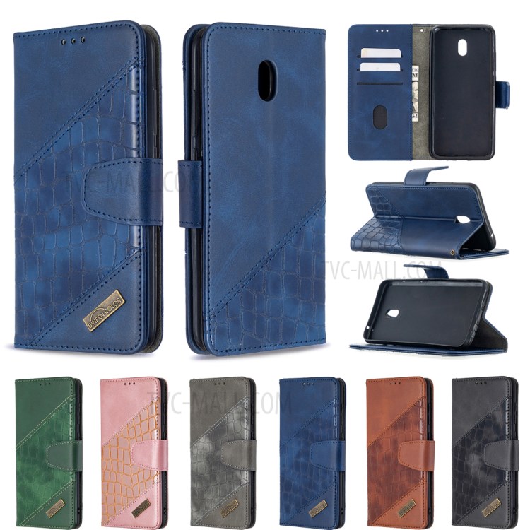 Crocodile Skin Assorted Color Leather Wallet Phone Cover for Xiaomi Redmi 8A - Black-9