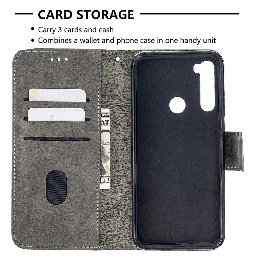 Crocodile Skin Assorted Color Leather Wallet Phone Cover for Xiaomi Redmi Note 8T - Grey-6