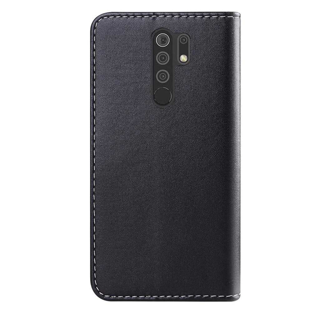 Tri-color PU Leather with Wallet Cover for Xiaomi Redmi 9 - Black/White/Grey-3