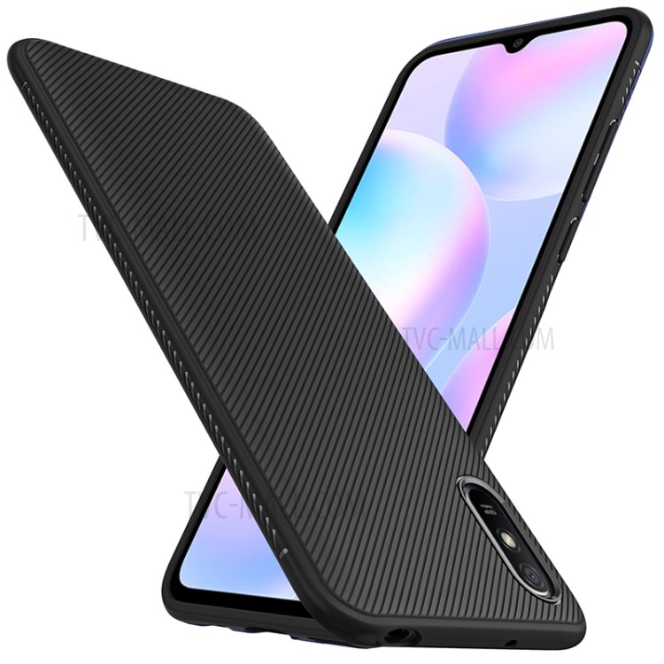 LENUO Twill Texture TPU Back Protector Cover for Xiaomi Redmi 9A - Black-2