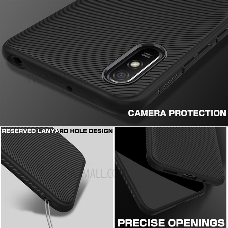 LENUO Twill Texture TPU Back Protector Cover for Xiaomi Redmi 9A - Black-4
