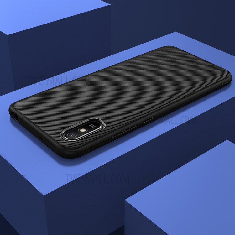 LENUO Twill Texture TPU Back Protector Cover for Xiaomi Redmi 9A - Black-7