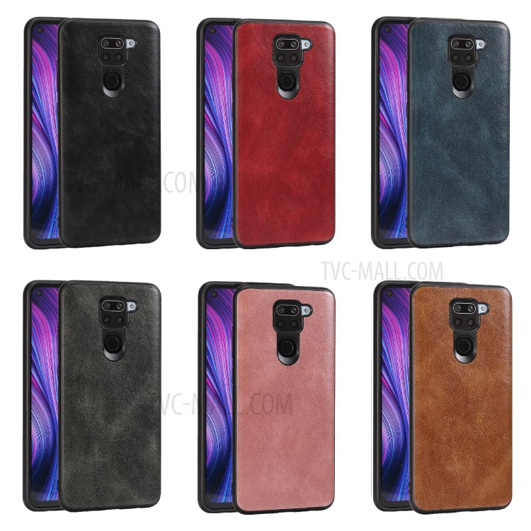 Crazy Horse Texture PU Leather Coated TPU Phone Case for Xiaomi Redmi Note 9 - Black-10