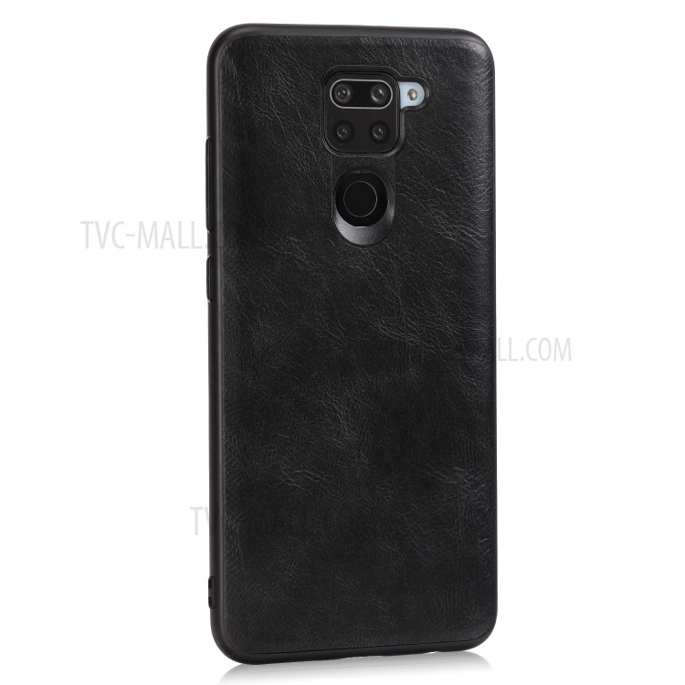 Crazy Horse Texture PU Leather Coated TPU Phone Case for Xiaomi Redmi Note 9 - Black-2