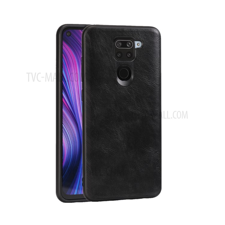 Crazy Horse Texture PU Leather Coated TPU Phone Case for Xiaomi Redmi Note 9 - Black-3