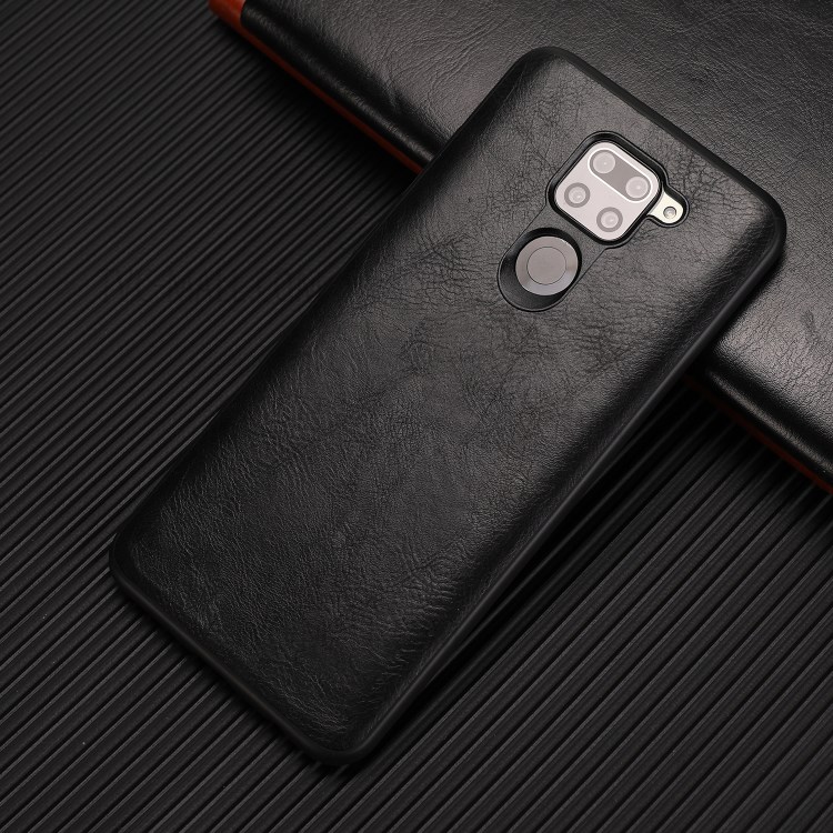 Crazy Horse Texture PU Leather Coated TPU Phone Case for Xiaomi Redmi Note 9 - Black-9