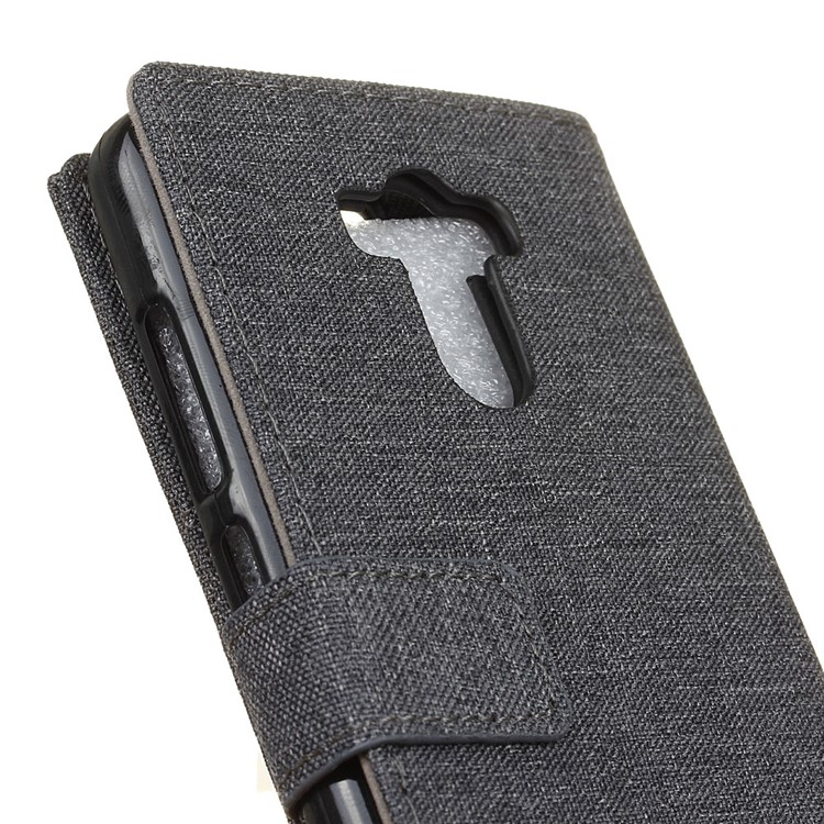 Cloth Grain PU Leather Stand Cover Case for Xiaomi Redmi 4 Prime / 4 Pro - Black-3