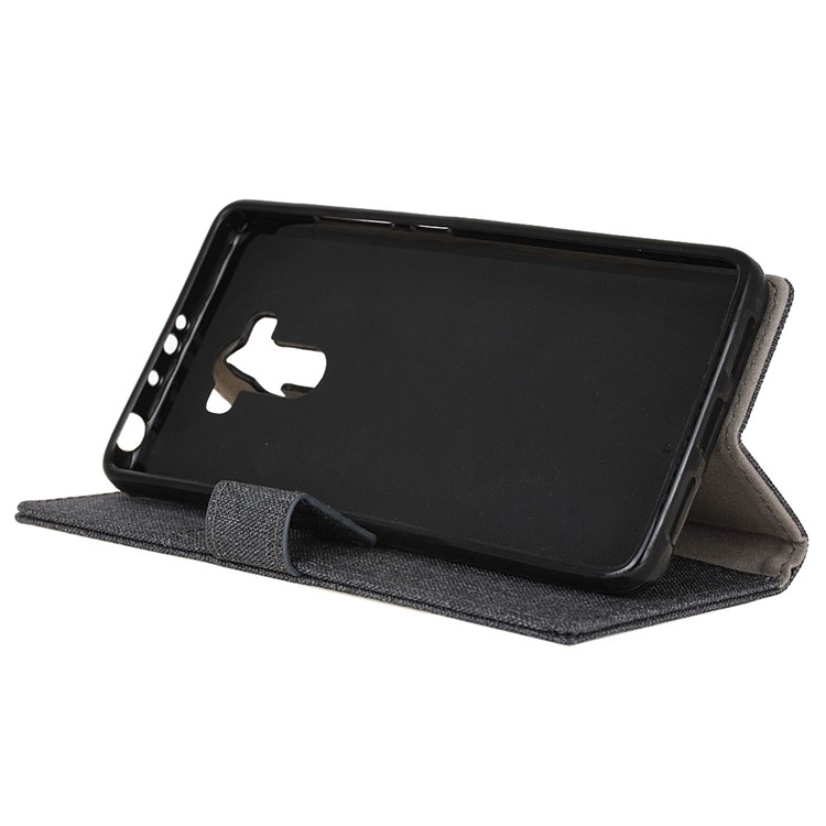 Cloth Grain PU Leather Stand Cover Case for Xiaomi Redmi 4 Prime / 4 Pro - Black-5