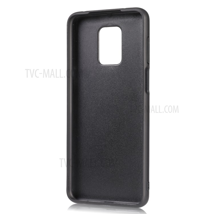 Crazy Horse Texture PU Leather Coated TPU Back Shell for Xiaomi Redmi Note 9 Pro - Dark Grey-2