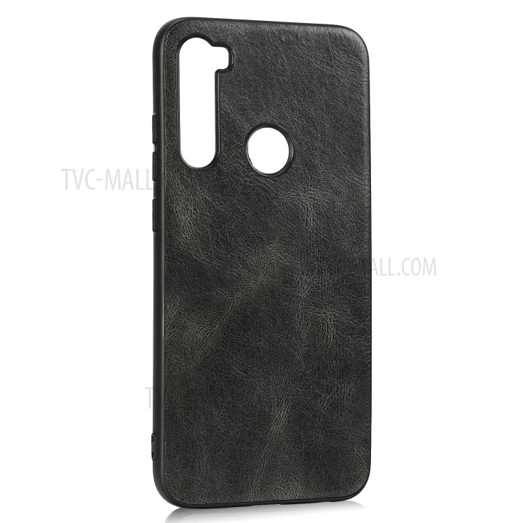 Crazy Horse Texture PU Leather Coated TPU Back Case for Xiaomi Redmi Note 8 - Dark Grey-1