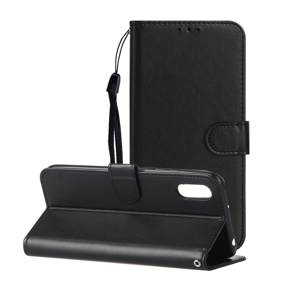 PU Leather Wallet Stand Case Accessory for Xiaomi Redmi 9A - Black-2