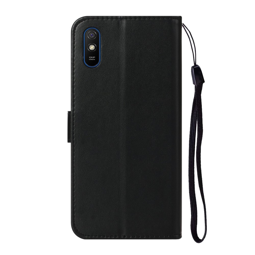 PU Leather Wallet Stand Case Accessory for Xiaomi Redmi 9A - Black-4