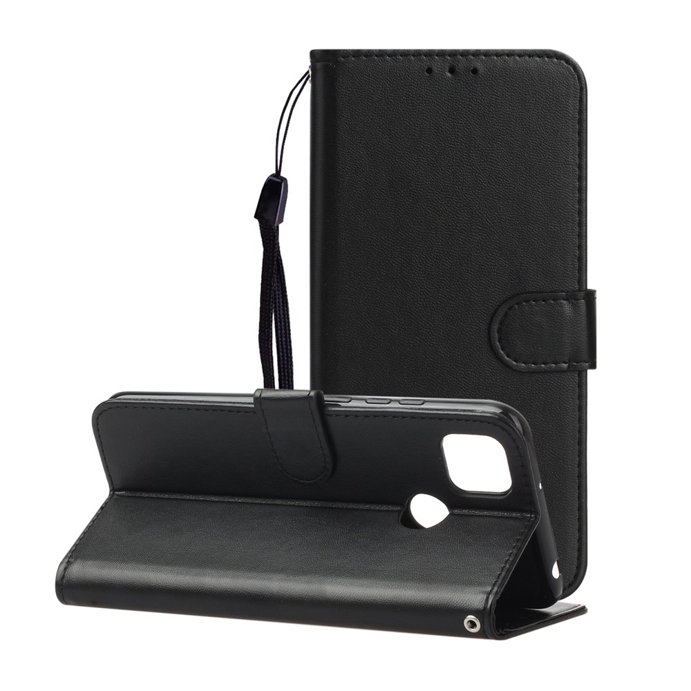 Capa de Celular em Couro de Carteira Para Xiaomi Redmi 9C/9C NFC - Preto