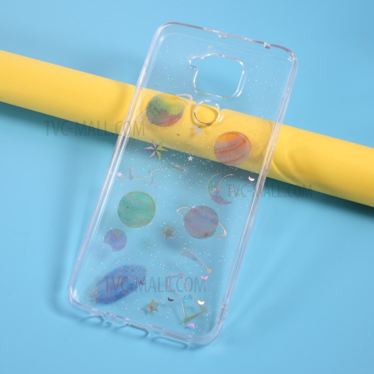 Epoxy TPU Phone Cover Star Planet Pattern Case Shell for Xiaomi Redmi Note 9 - Transparent-6