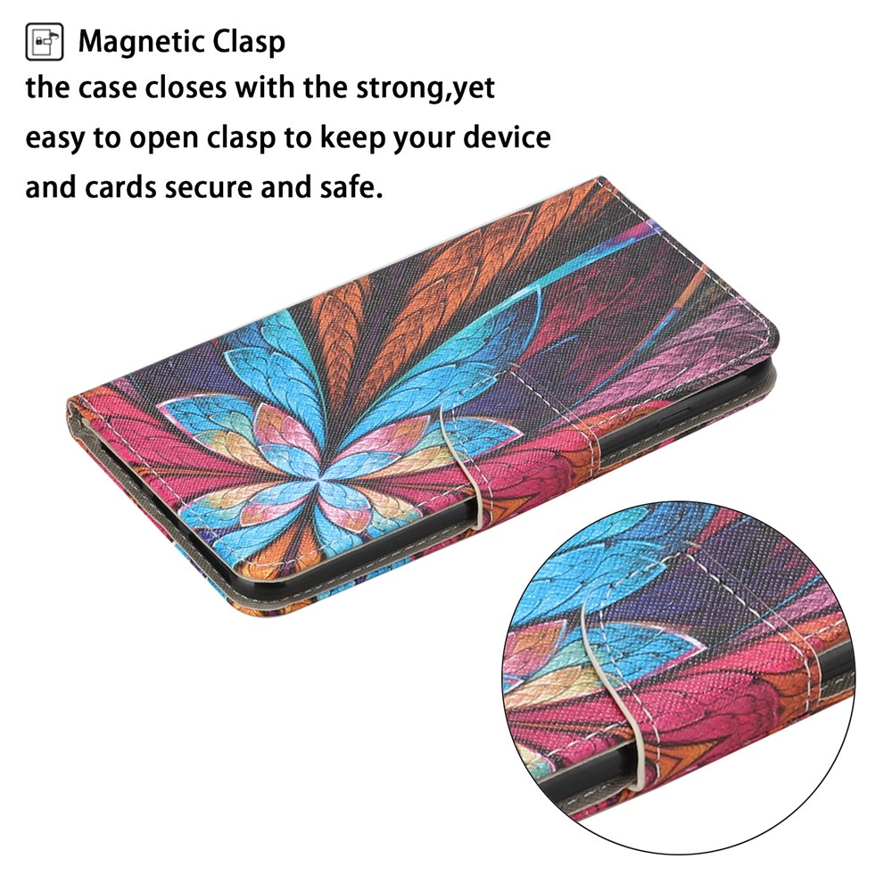 Pattern Printing Magnetic Leather Stand Case for Xiaomi Redmi 9C - Colorized Pattern-4