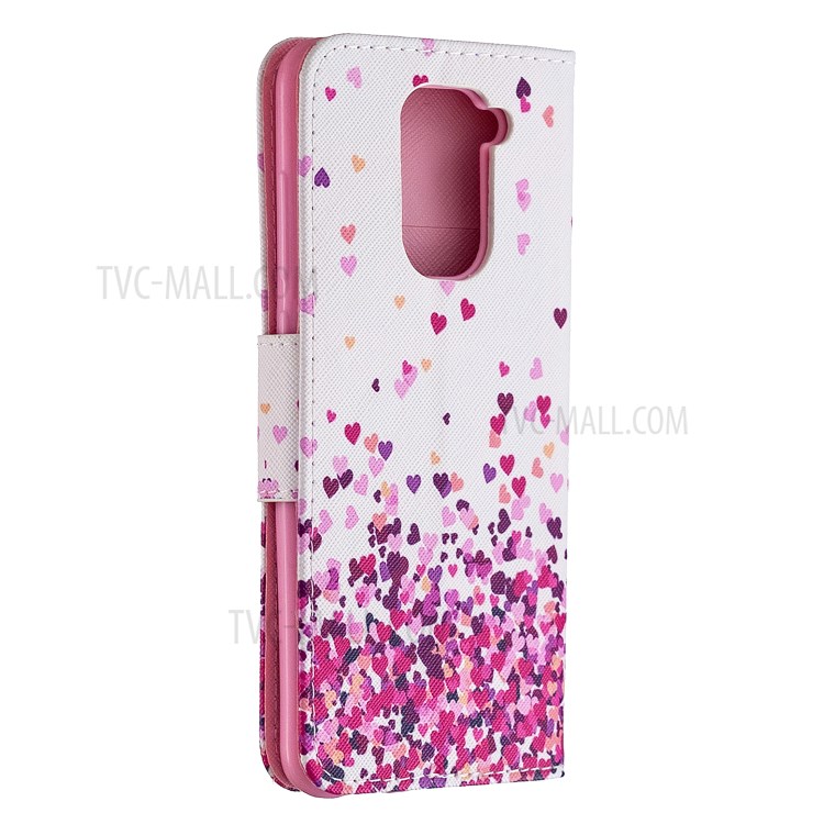 Pattern Printing Wallet Leather Stand Case for Xiaomi Redmi Note 9 - Hearts-3