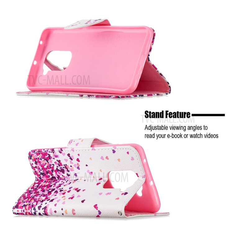 Pattern Printing Wallet Leather Stand Case for Xiaomi Redmi Note 9 - Hearts-5