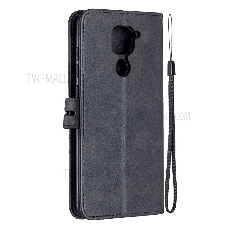 Pure Color PU Leather Shell for Xiaomi Redmi Note 9/Redmi 10X 4G - Black-3